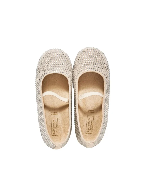 Babywalker Swarovski Crystal All Over Decorated Suede Ballerinas<Tutu du Monde Fashion